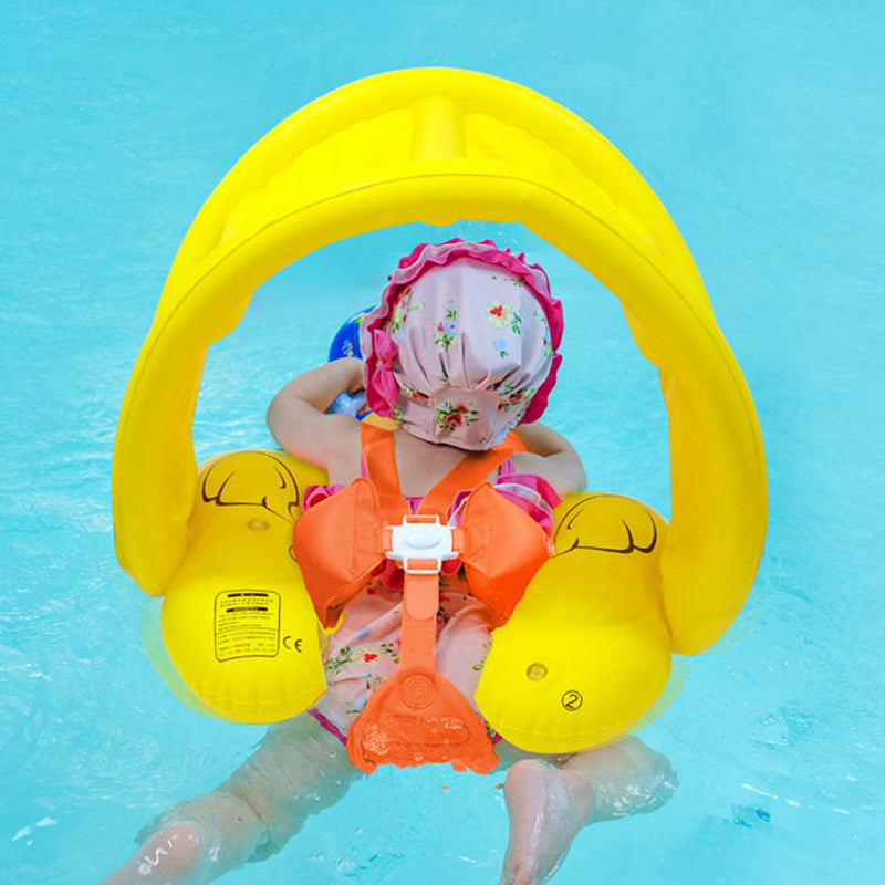 Ducky Baby Swimming Ring with Sun Shade