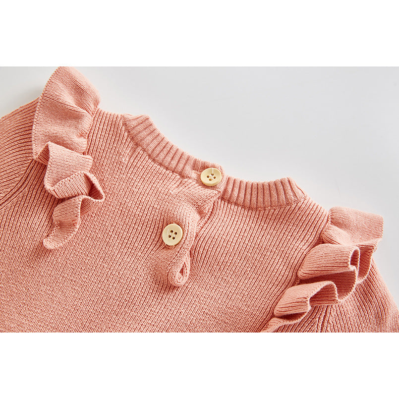 Baby Long-sleeved Knitted Cotton Romper