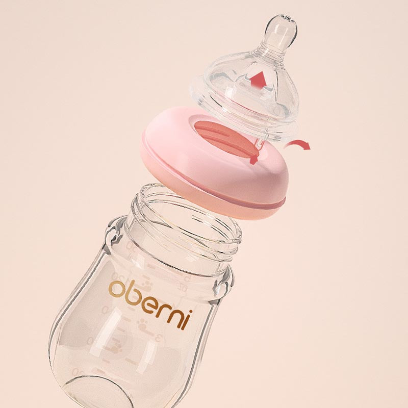 New Born Glass Bottle Scaled with Stomach Capacity